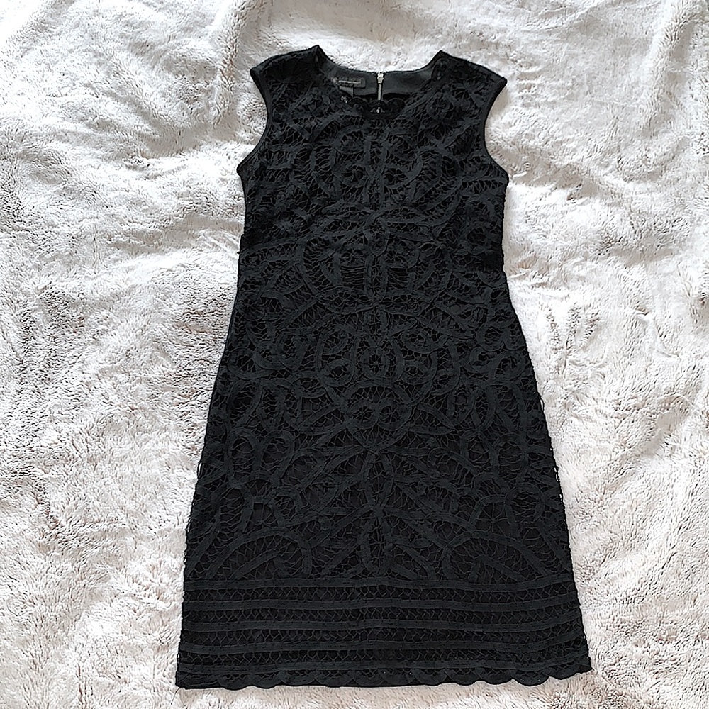 INC black crochet lace dress